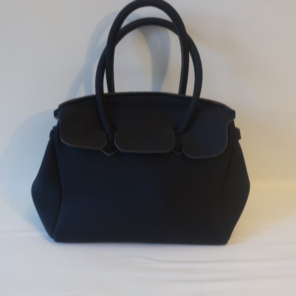 Womens Shag Boutique Black Neoprene Tote Bag * - Picture 5 of 9